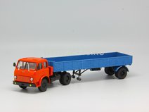 МАЗ 504 тягач (красный) с п/прицепом МАЗ 9380 1981г (синий)