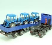 МАЗ-6430А8 с п/п МАЗ-8661 и тремя тракторами
